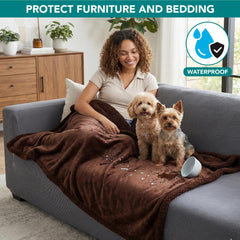 PetAmi waterproof dog blanket with a close view of its plush sherpa texture.