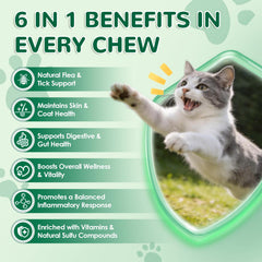 A cat eating Petrivium Flea and Tick Chewable.