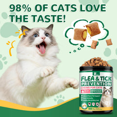 Petrivium Flea and Tick Chewable for Cats with its crunchy outside and soft center.