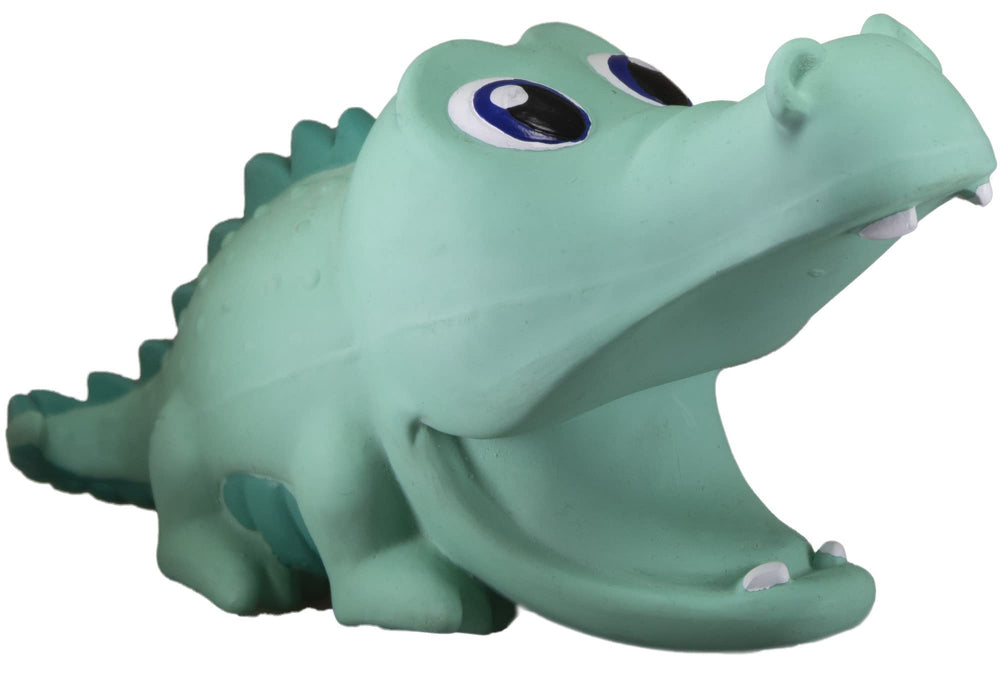 PetSport Naturflex Large Alligator dog toy shown from the front.