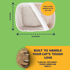 Pettiny cat litter liner showing its extra-large shape.