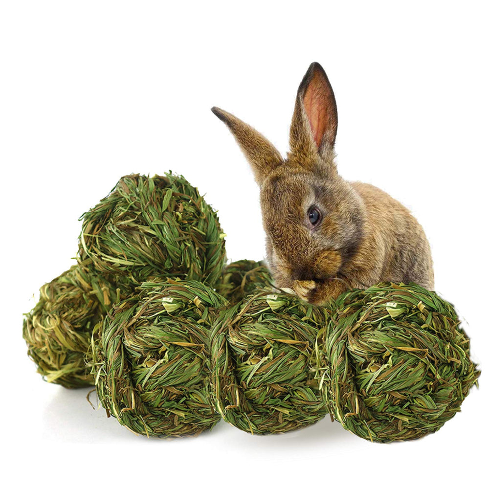 PINVNBY grass chew balls shown together as a six-piece set.