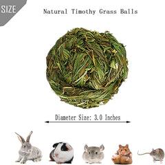 PINVNBY timothy grass chew ball detail highlighting the natural grass texture.
