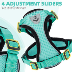 PUPTECK cat harness close-up showing the buckles and adjustable straps.