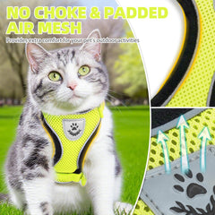 PUPTECK Cat Harness close-up showing its soft breathable mesh and cushioned edge.