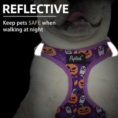 PUPTECK dog harness showing the reflective strips on both sides.