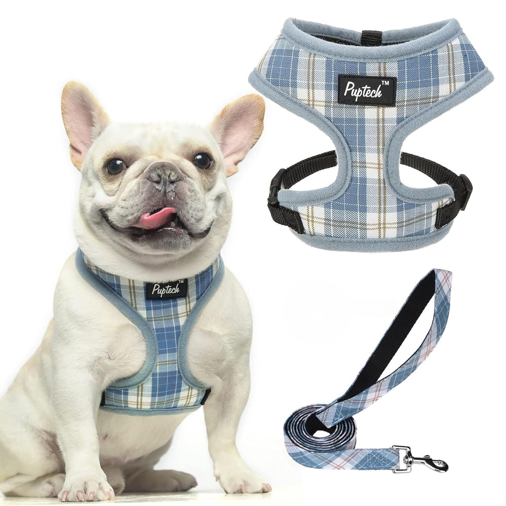 PUPTECK small dog harness and leash set shown from the front.