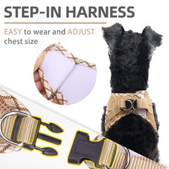 PUPTECK small dog harness detail showing reflective strips on both sides.