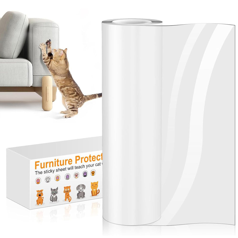 QianShouYan cat scratch furniture protector shown as a roll of clear film.