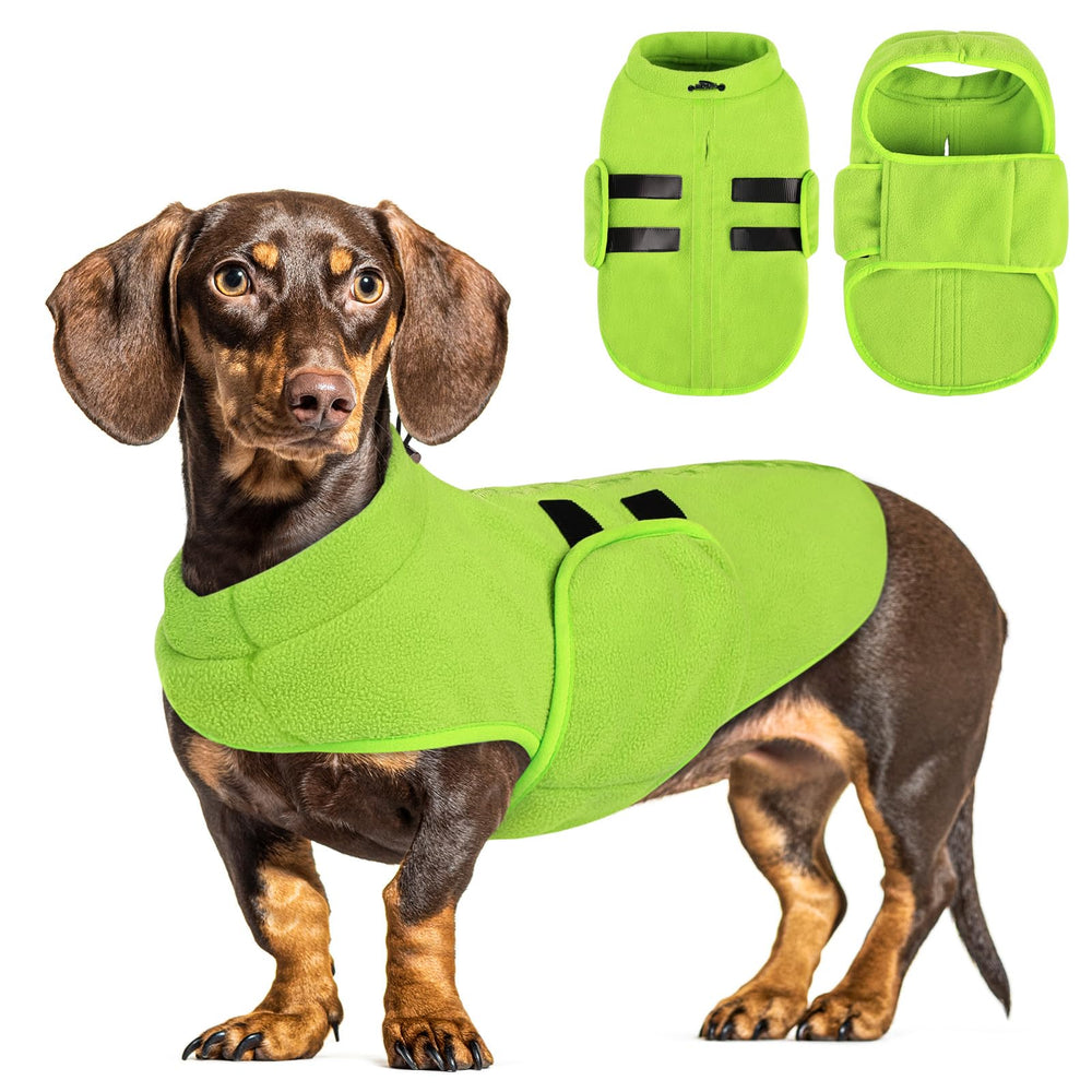 Queenmore dog sweater shown from the front as a fleece pullover vest.