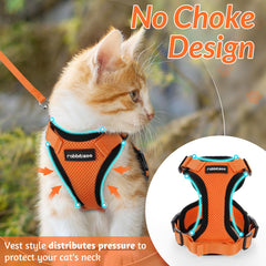 rabbitgoo Cat Harness and Leash Set with a close view of the air-mesh fabric.