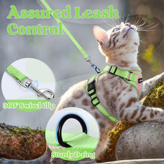 rabbitgoo Cat Harness and Leash Set showing the breathable mesh and soft edges.