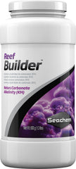 Seachem Reef Builder container shown from the front with its product label visible.