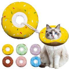 Seyezo Cat Cone Collar shown from the front in yellow.