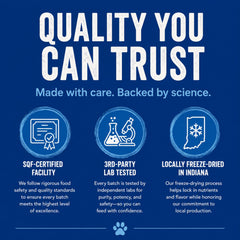 Shepherd Boy Farms Duck Liver Treats shown as a dog training reward.