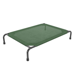 Simple Trending elevated dog bed shown from the front in green.