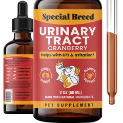 Special Breed urinary support drops shown from the front.