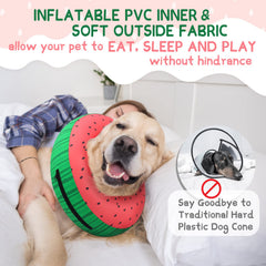Supet inflatable dog recovery collar interior showing strips for securing an everyday collar.