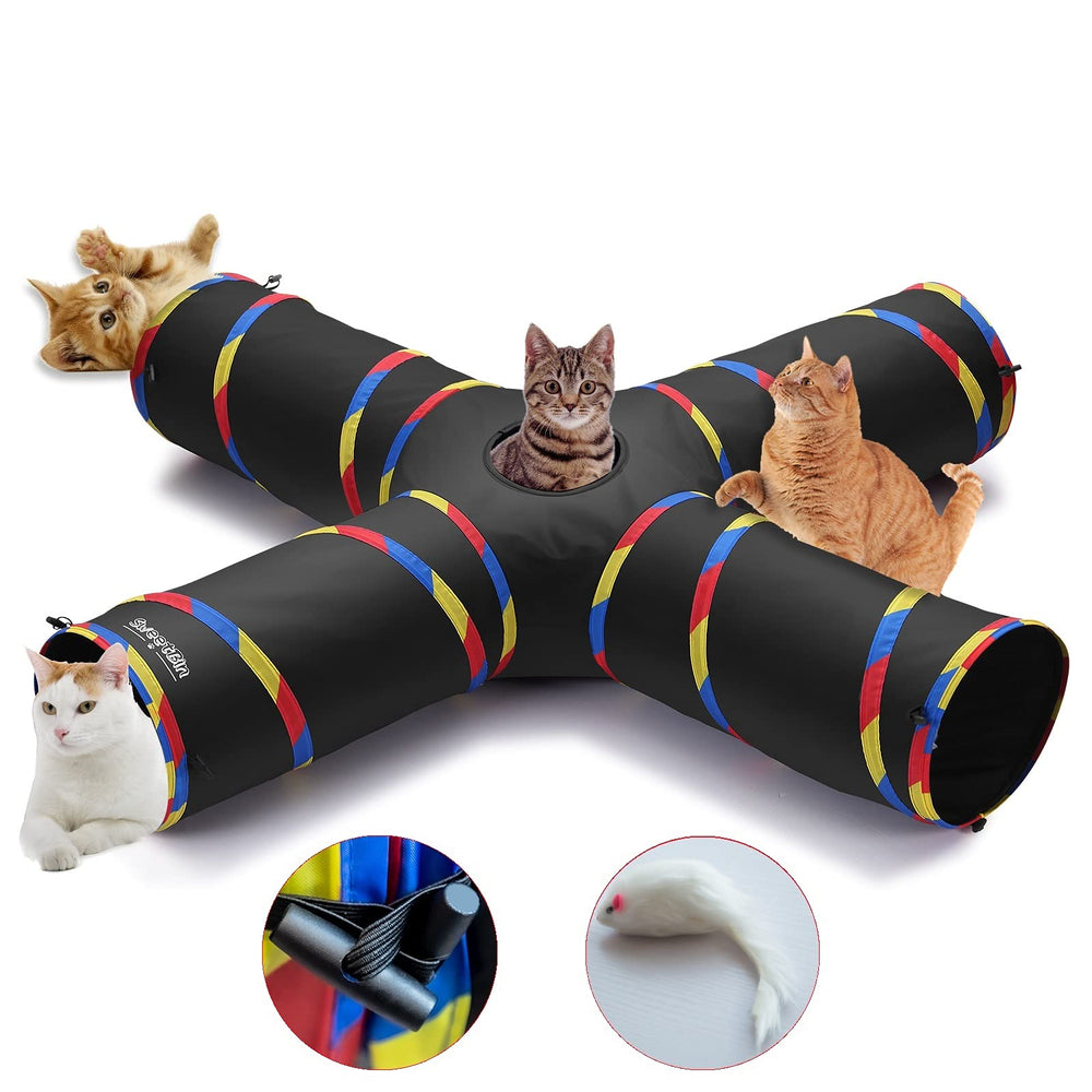 SweetBin cat tunnel shown from the front as a pop-up indoor play tunnel.