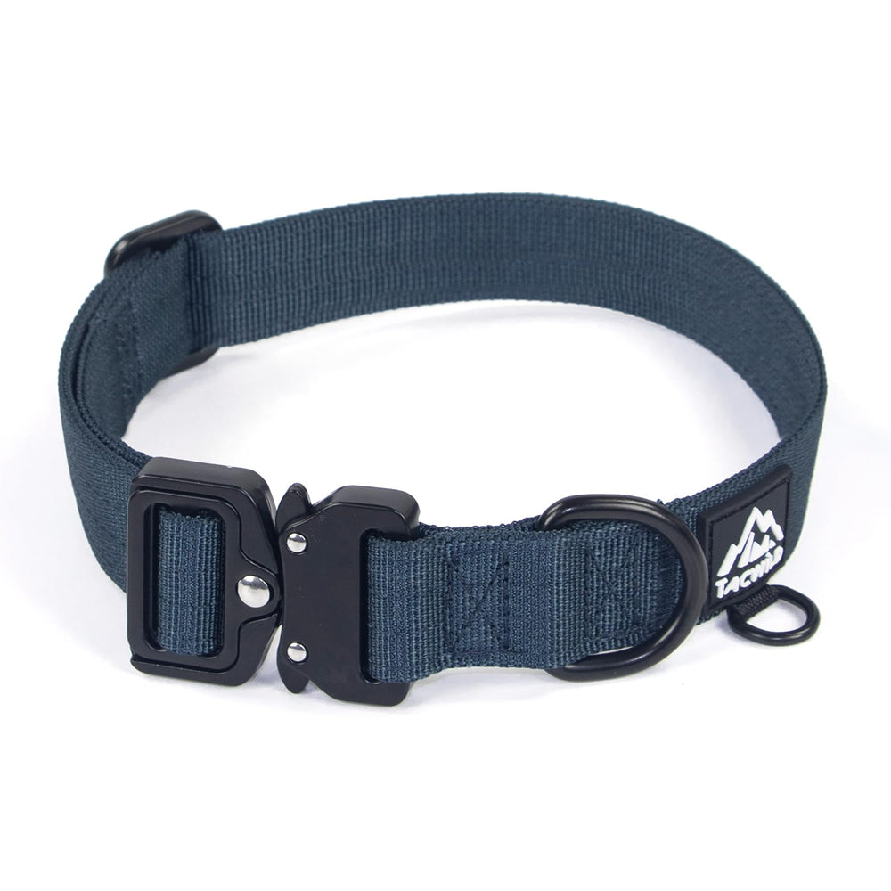 Tacwild dog collar shown from the front, highlighting its tactical nylon strap.