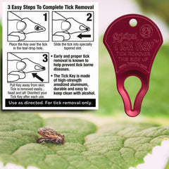 The Tick Key tick removal tool being used on an animal.