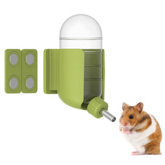 TOKAYIFE hamster water bottle shown from the front with its magnetic-mounted holder.