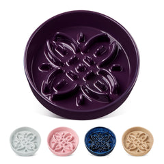 Purple vancasso Slow Feeder Dog Bowl shown from the front.