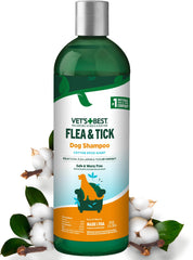 Vet’s Best flea and tick shampoo bottle shown from the front.