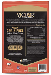 Close-up view of VICTOR Yukon River Canine dry dog food kibble.