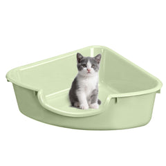 Volope corner litter box shown from the front.