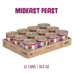 Weruva Classic Cat Food Mideast Feast shown as a case of cans.