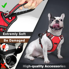 WINSEE dog harness patches showing sewn lettering for different messages.