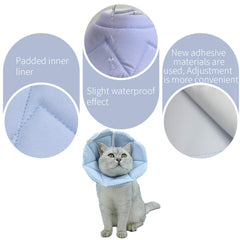 WZ PET Soft Cat Recovery Collar detail showing the self-adhesive fastening.