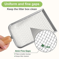 XBX cat litter scoop standing upright in its holder for storage.