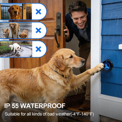 Yoiilifee wireless dog doorbell shown in use for indoor potty signaling.