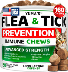 YUMA'S cat flea and tick chews shown from the front.