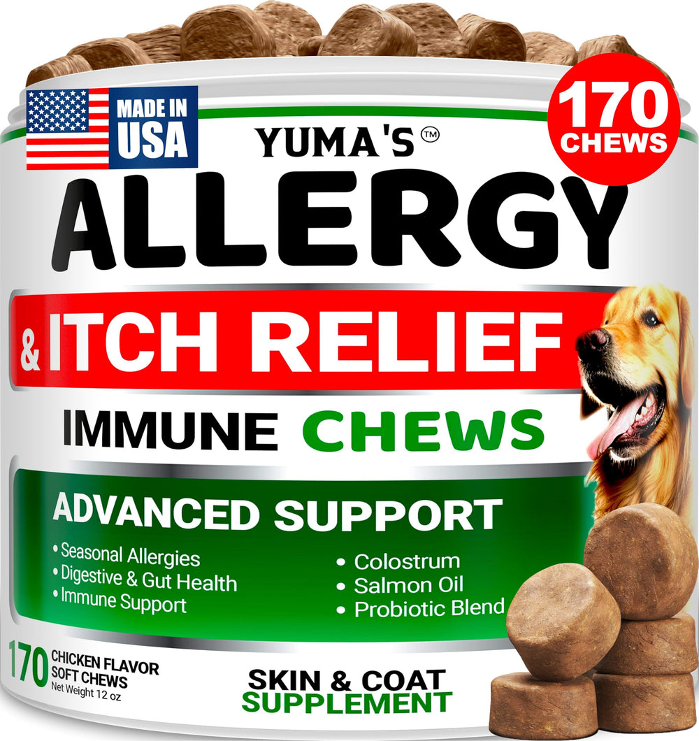 YUMA'S Dog Allergy Relief Chews package shown from the front.