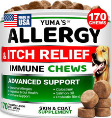 YUMA'S Dog Allergy Relief Chews package shown from the front.