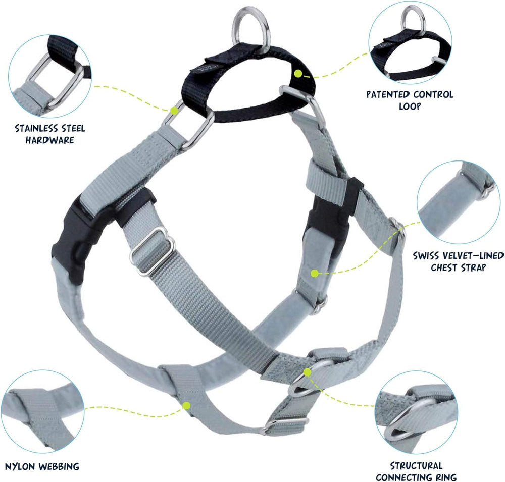 2 Hounds Design Freedom dog harness close-up showing the front O-ring.