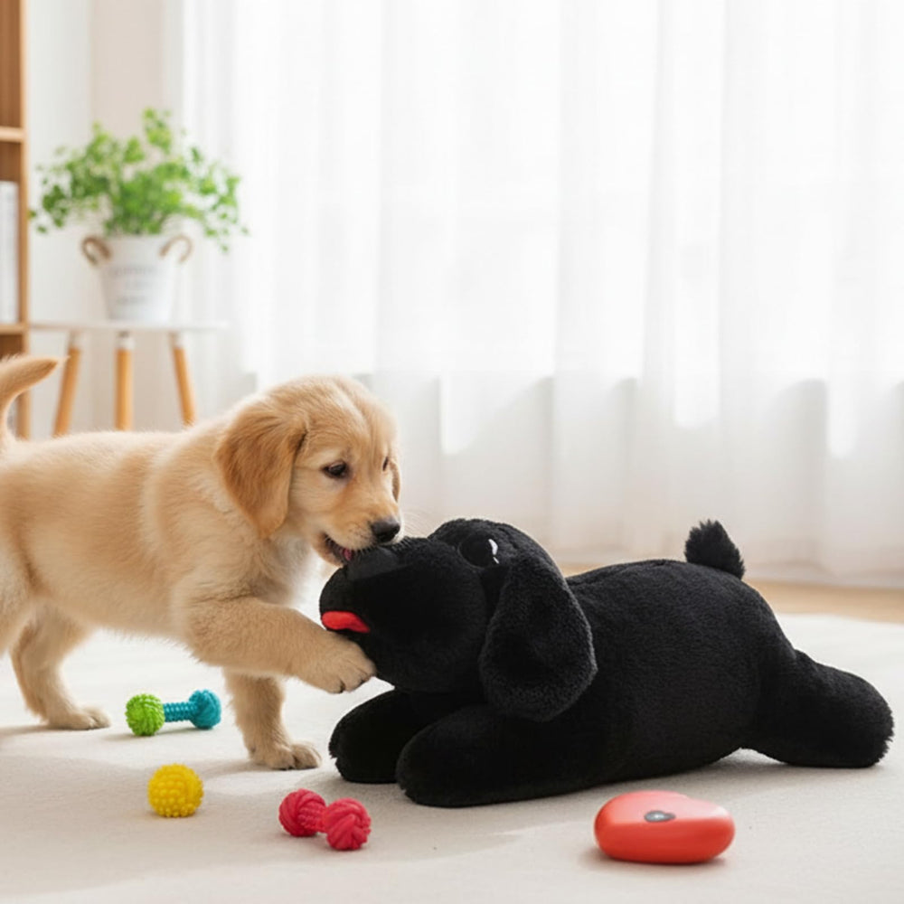 Close-up of the soft fabric on the 3T GROUP Heartbeat Puppy.