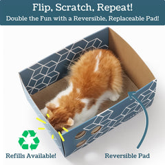 5609PETS cardboard cat scratcher box showing the corrugated scratching surface.
