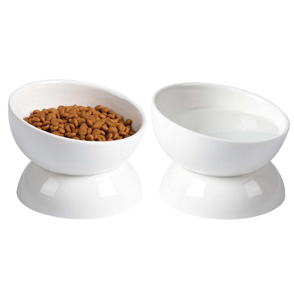 ABRUTY ceramic cat bowl shown from the front.
