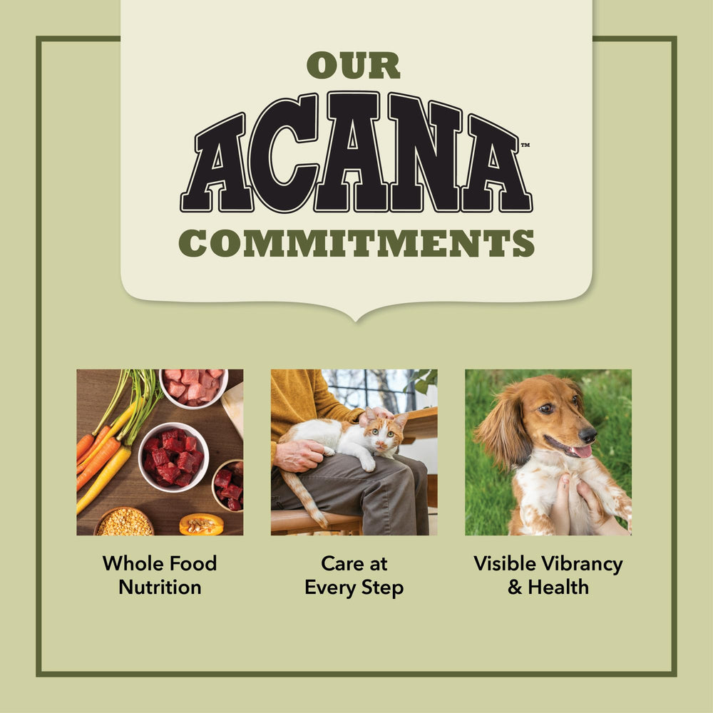 ACANA Meadowlands cat food package shown at an alternate angle.