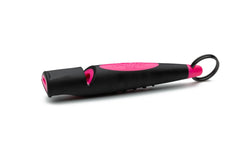 ACME Alpha 210.5 dog training whistle shown from the front in black and day glow pink.