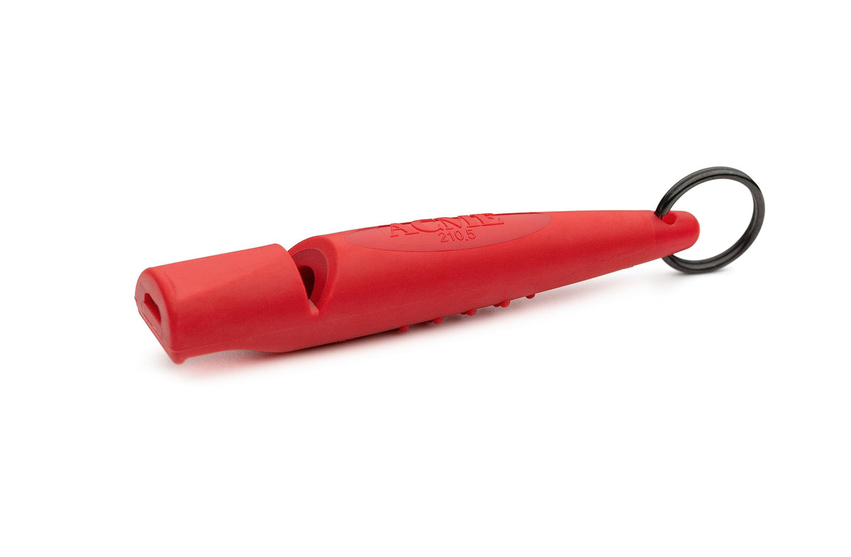 ACME Alpha 210.5 dog training whistle shown from the front in Carmine Red.