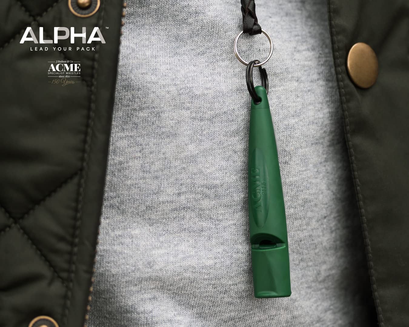 ACME Alpha 210.5 dog training whistle shown close up.