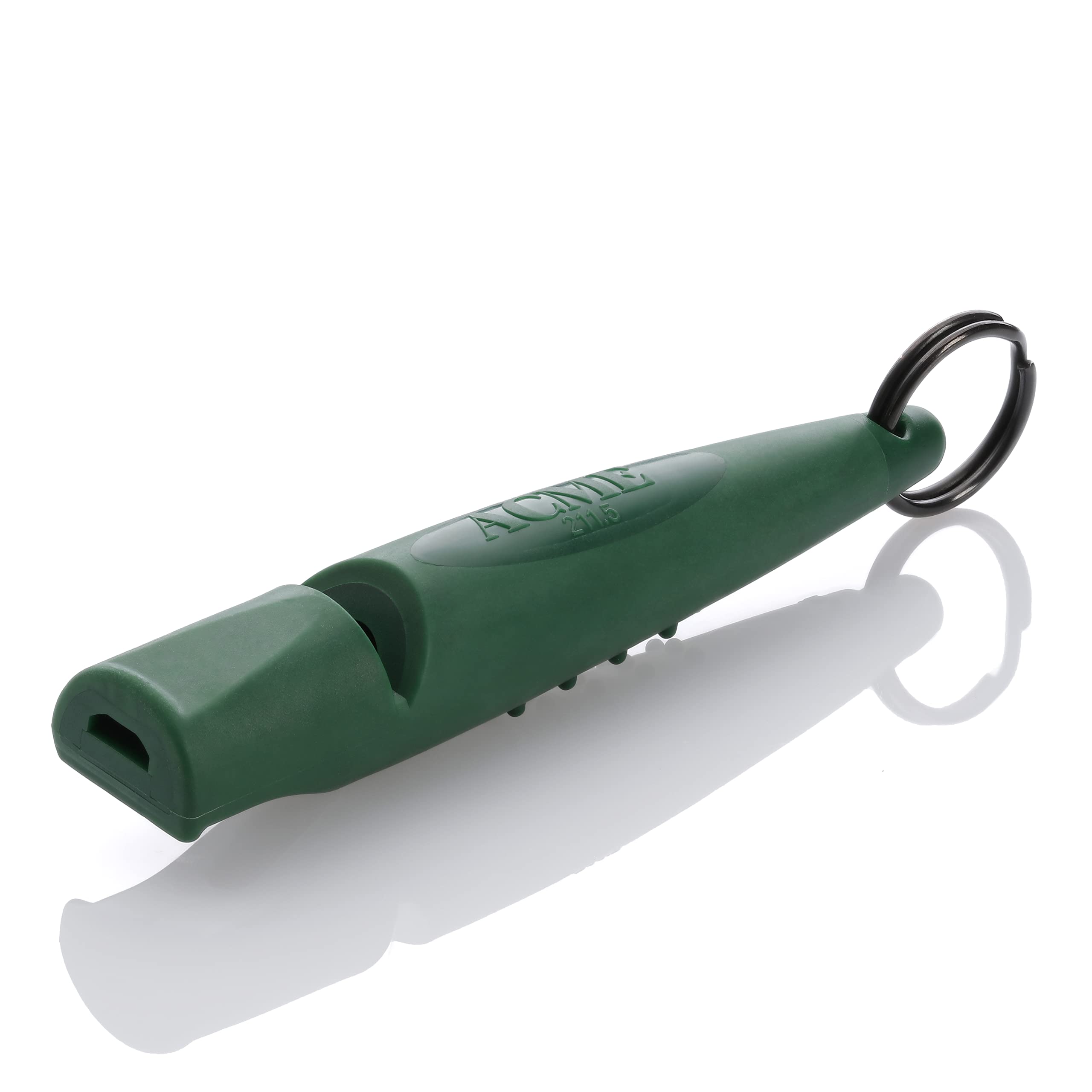 ACME Alpha 211.5 dog training whistle shown from the front in Forest Green.