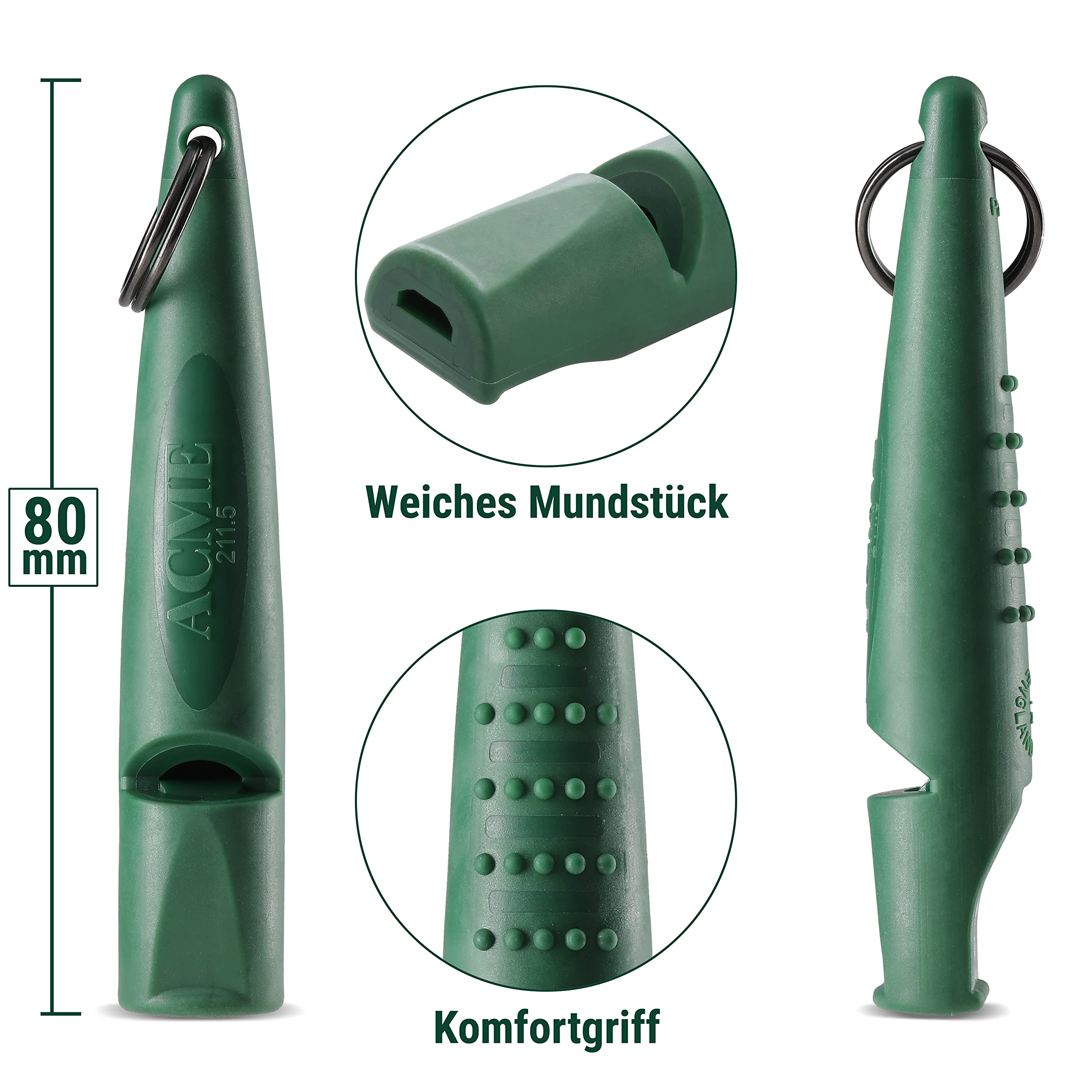 ACME Alpha 211.5 dog training whistle shown in a side profile view.