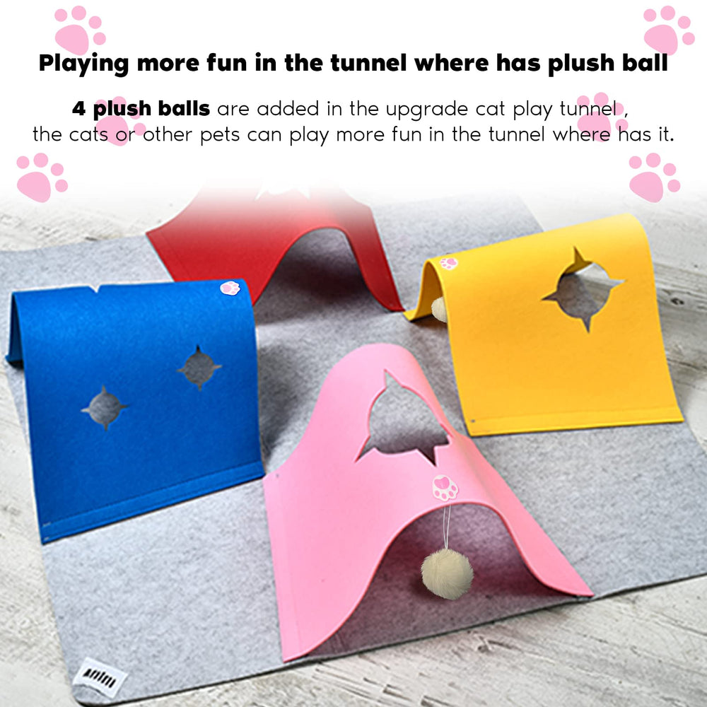AFLIFLI cat tunnel play mat showing its thick felt surface.