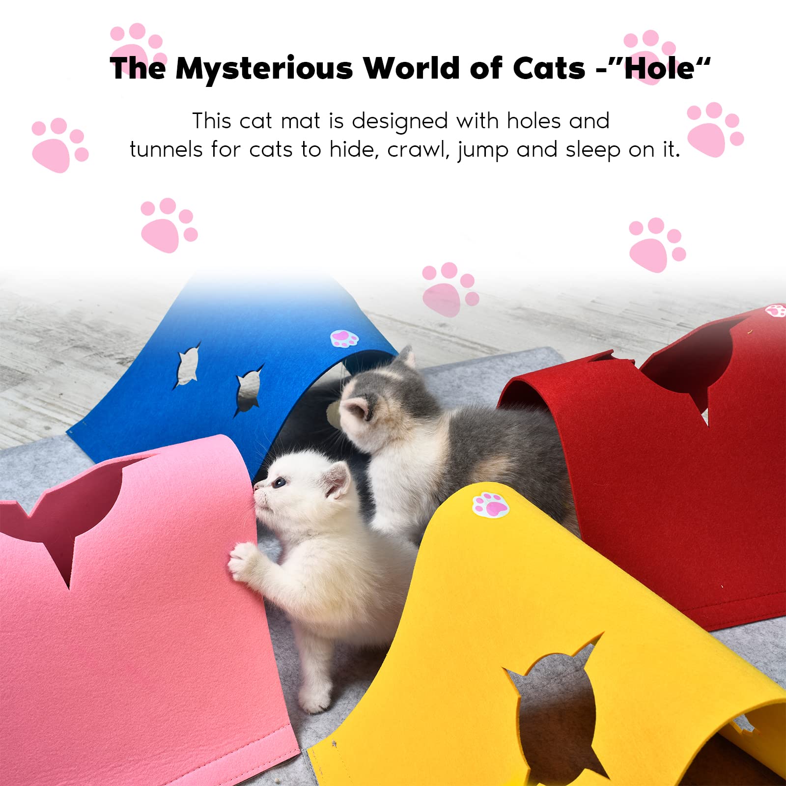 AFLIFLI cat tunnel play mat folded for compact storage.